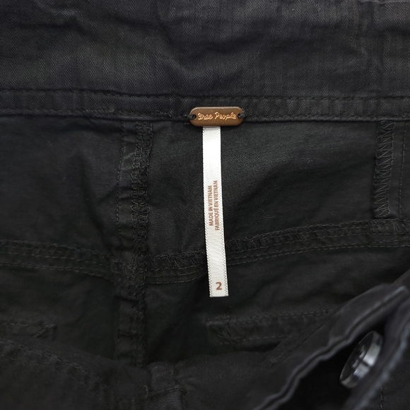 Free People Womens Cargo Pants Size 2 Black Mid Rise Cotton Straight - Picture 10 of 11